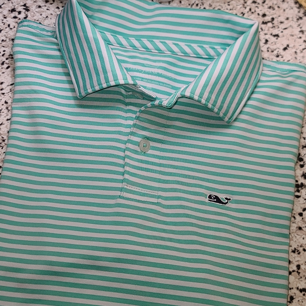 Vineyard Vines Boys Bradley Stripe Sankaty Size Medium Collared Polo Shirt New
